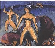 Ernst Ludwig Kirchner Two women at the sea oil painting artist